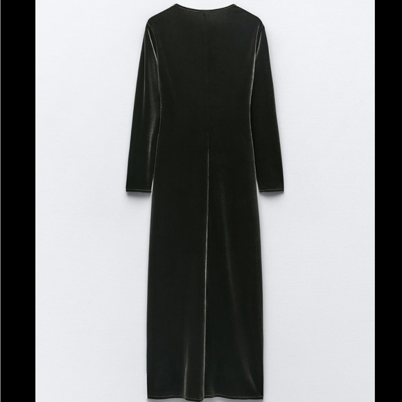 NWT! Zara Knotted Velvet Midi Dress - Size XL (Runs Small!) - Picture 2 of 9